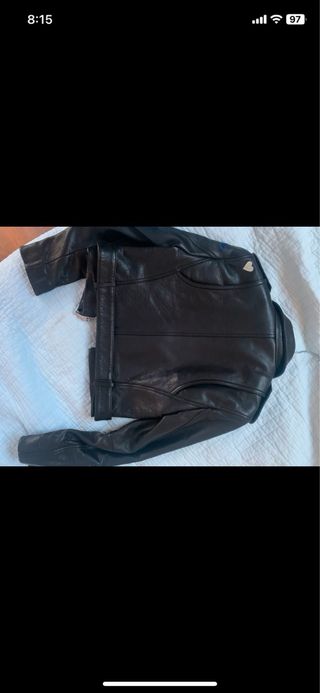 Cazadora Piel Maje Negra Multicolor