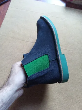 Botines Azul Marino con Detalles Verdes