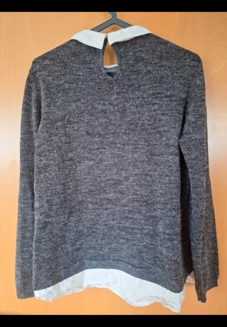 Jersey Esmara gris con camisa blanca T.40/42