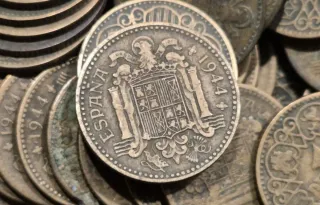 Lote 295 monedas 1 peseta 1944 Estado Español