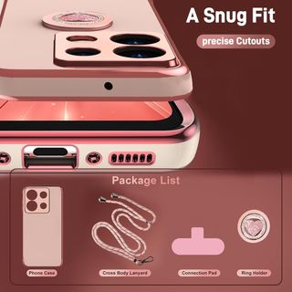 Funda para Xiaomi Redmi Note 13 Pro 5G/Poco X6 5G con Cuerda y Anillo de Soporte 360°