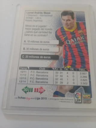 Cromo de futbol Messi 2015 FC Barcelona 047