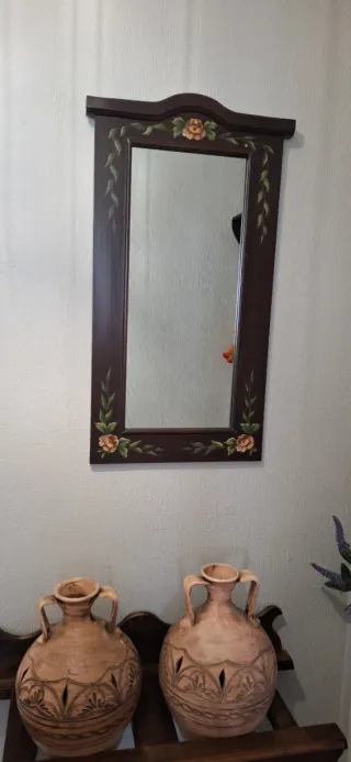 2 Cantareras de Cerámica con Soporte Madera y Espe