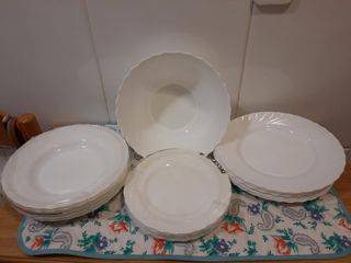 Vajilla ARCOPAL blanca 18 platos+ ensaladera NUEVA