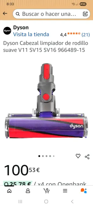 Cabezal Dyson original  aspiradora v11 sv15 sv16