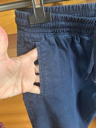 Pantaloni bambino blu con laccetto