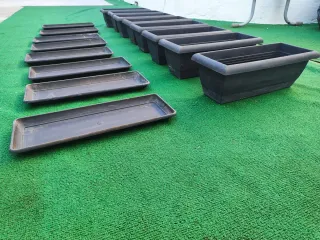 Jardineras de PVC Gris Oscuro