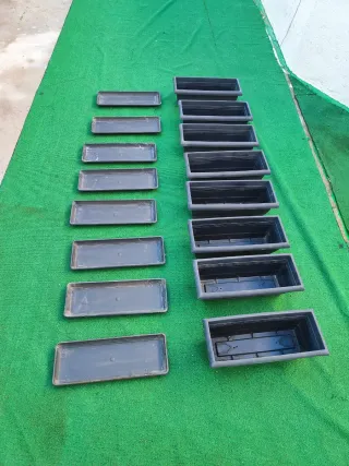 Jardineras de PVC Gris Oscuro