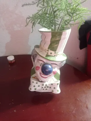 Maceta Figura Payaso Cerámica
