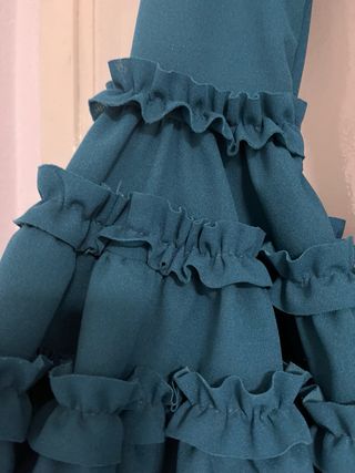 Traje Gitana Canastero Azul Petróleo