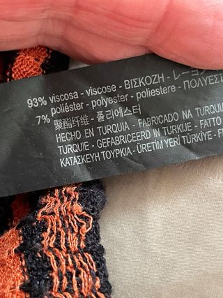 Vestido Zara punto rayas naranja y negro Talla M