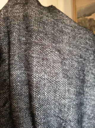 Chal Zara espiga gris/blanco