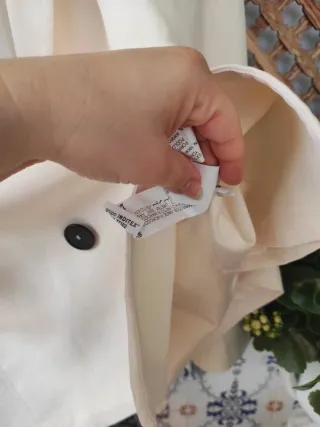 Blazer ZARA americana crema doble botonadura