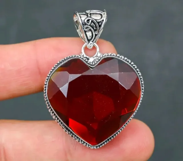 Colgante Corazón granate Plata 925