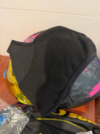 Casco Soman Moto Negro y Rosa