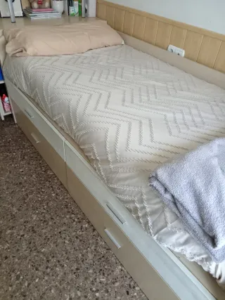 Habitación juvenil con cajones, estantería y zapat