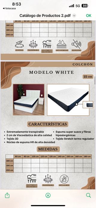 Almohada Viscoelástica Copos Beige
