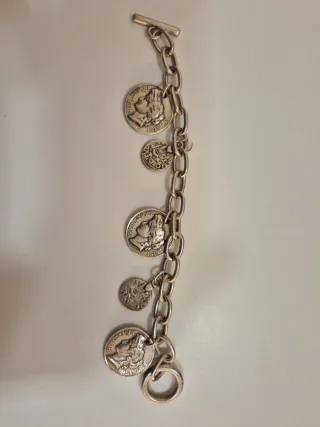 Pulsera Uno de 50 Monedas Plata