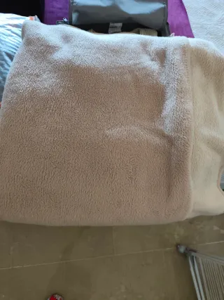 Manta de cama suave beige