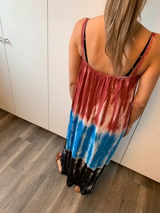 Vestido largo punto degradado multicolor Zara