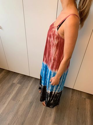 Vestido largo punto degradado multicolor Zara