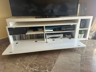 Mueble TV Blanco Brillo 2 Módulos