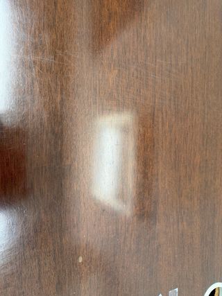 Mesa de oficina de madera oscura. Tamaño 80x160.