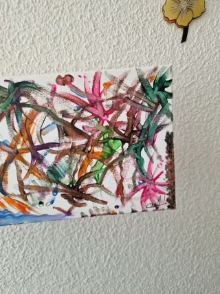 Cuadro abstracto acrílico multicolor