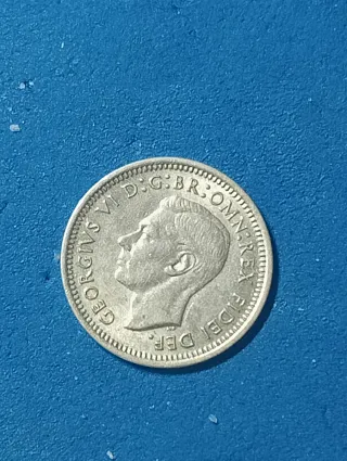 Moneta Australia 1951 Tre Pence Argento