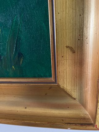 Cuadro grande antiguo flores pintadas