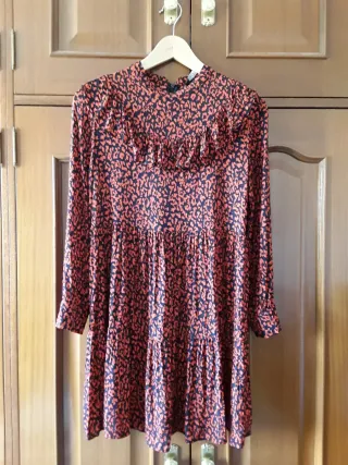 URGE!! Vestido rojo animal print XS ZARA