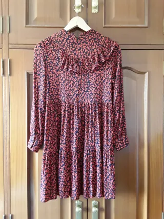 URGE!! Vestido rojo animal print XS ZARA