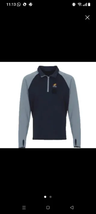 Blusa deportiva azul y gris