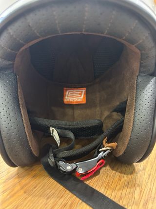 Casco Jet Moto Vintage Gris (talla M)