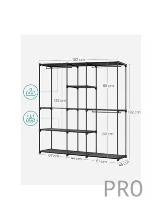 Perchero, Guardarropa, con Barras, Vestidor, tela