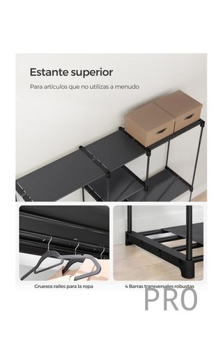 Perchero, Guardarropa, con Barras, Vestidor, tela