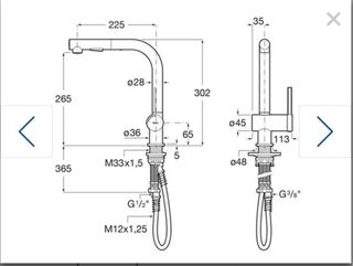 Grifo caño recto, Roca ONA 2 vías Acero Inox Nuevo