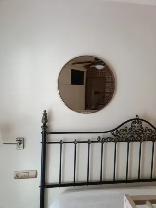 Espejo redondo metal dorado