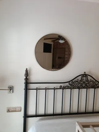 Espejo redondo metal dorado