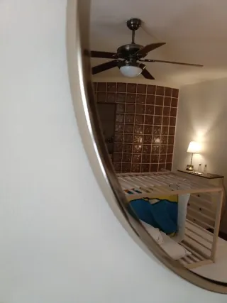 Espejo redondo metal dorado