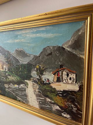 Set di tre quadri antichi dorati