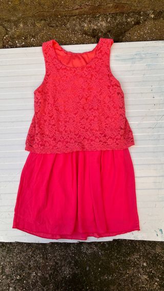 Vestido rosa encaje talla M