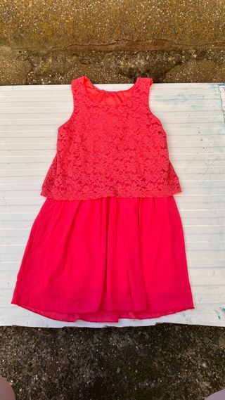 Vestido rosa encaje talla M