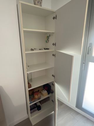 Mueble TV madera y blanco 120cm y 100cm