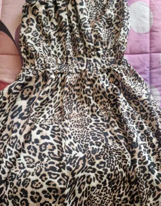 Vestito monospalla donna stampa animalier