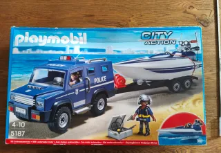 Playmobil City Action 5187 Coche Policía y Barco