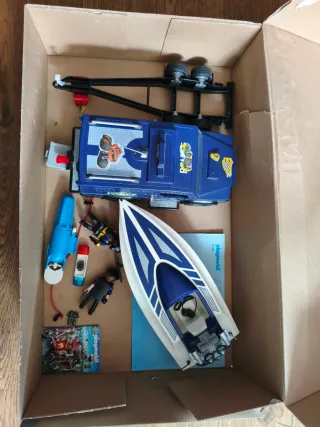 Playmobil City Action 5187 Coche Policía y Barco