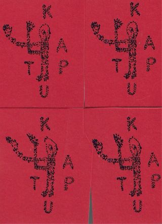 Tarjeta postal con diseño de figura humana