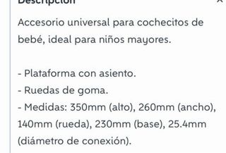 Patinete universal cochecito casi nuevo