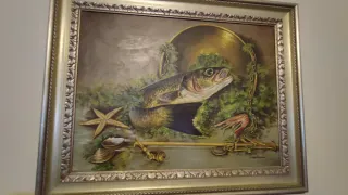 Quadro con pesce e conchiglie